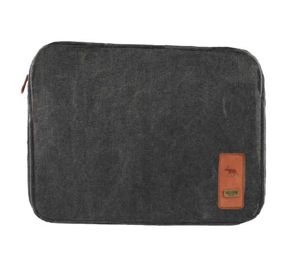 Main Image Laptop cover in washed canvas, black, Jopo