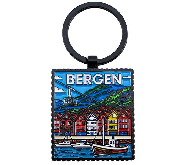 Hovedbilde Nøkkelring, Bergen, sort ramme