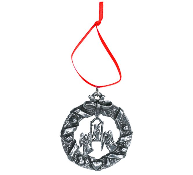 Main Image Ornament, Wreath with angels Tinn-Per