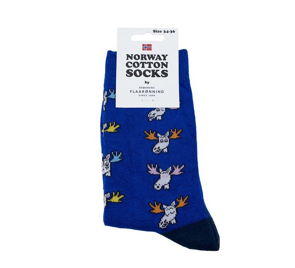 Main Image Socks, Funny Moose, blue
