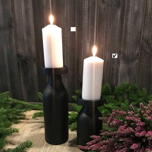 Bilde av Trelysestake, sort, til kubbelys F-design