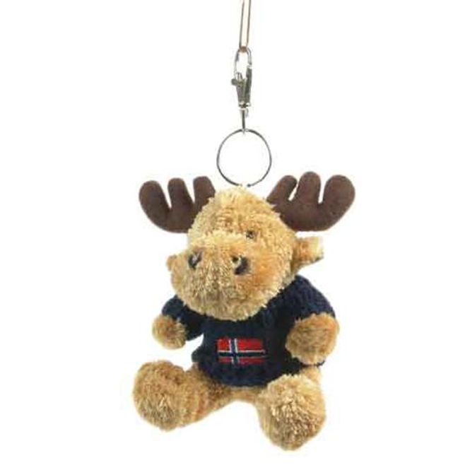 Main Image Keychain, plush moose with sweater, flag