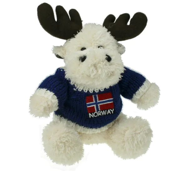 Main Image Albino elg med genser og brodert flagg, blå