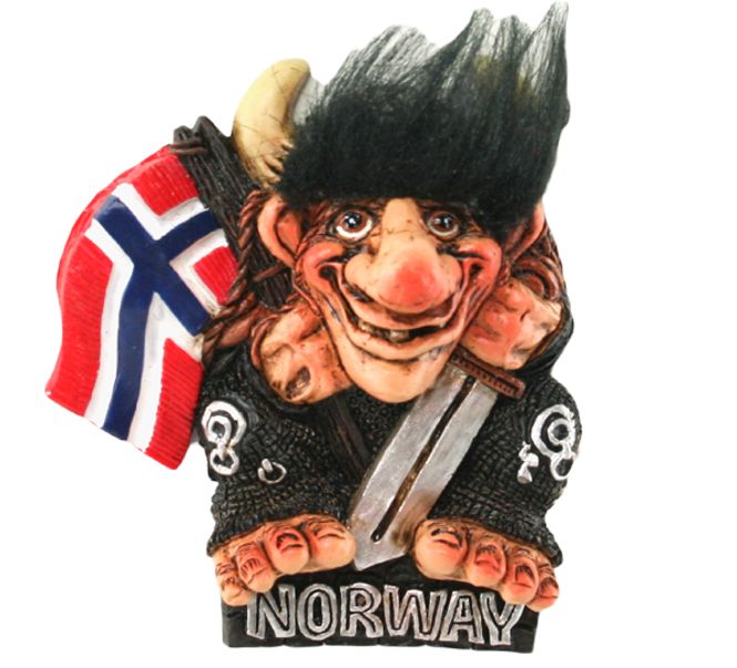 Hovedbilde Magnet, Vikingtroll med flagg