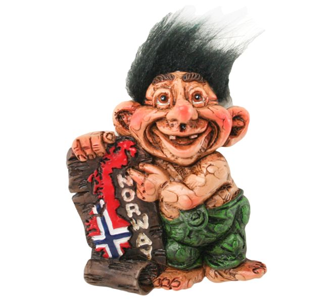 Hovedbilde Magnet, troll med Norgeskart