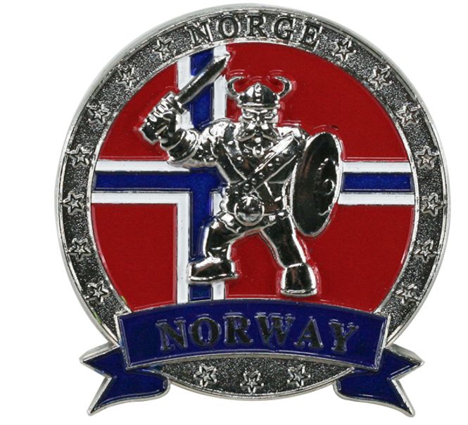Main Image Magnet, metal, silver viking, Norway