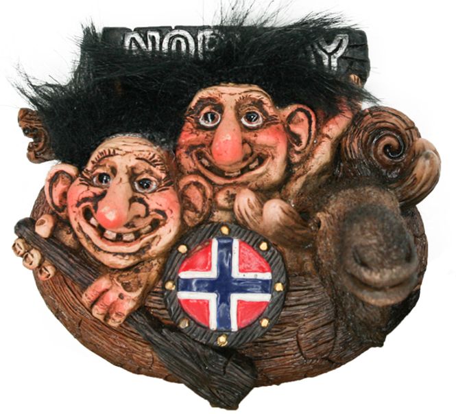 Hovedbilde Magnet, Troll i båt med elg