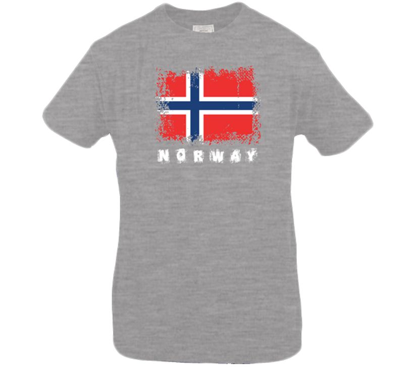 T-skjorte, Norway med flagg, melert