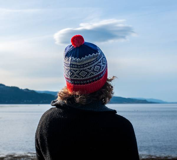 Main Image Woollen hat with pom-pom, MARIUS® pattern, blue