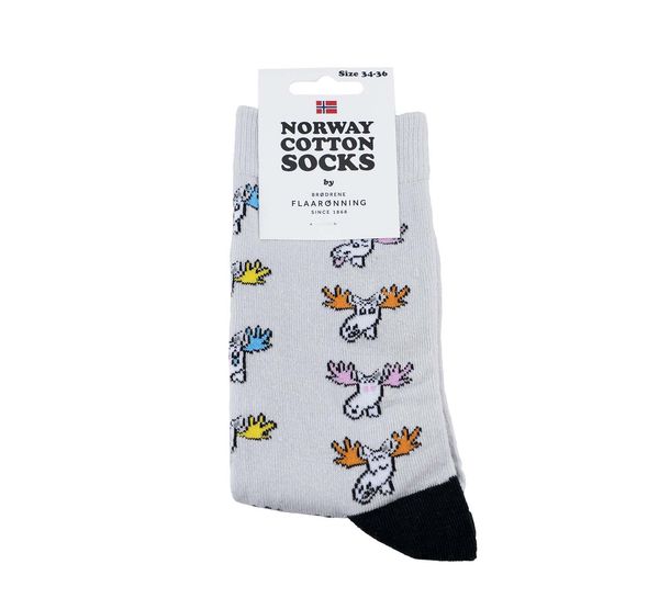 Main Image Socks, Funny Moose, grey