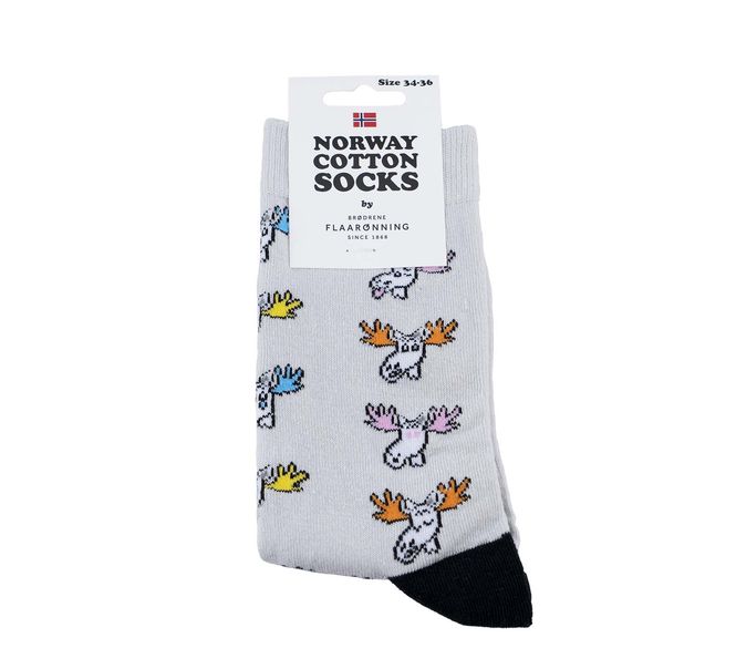 Main Image Socks, Funny Moose, grey