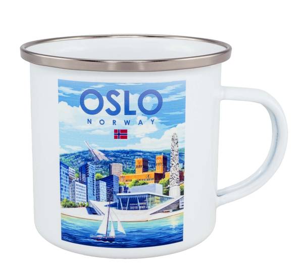 Main Image Enamel mug, Oslo, retro