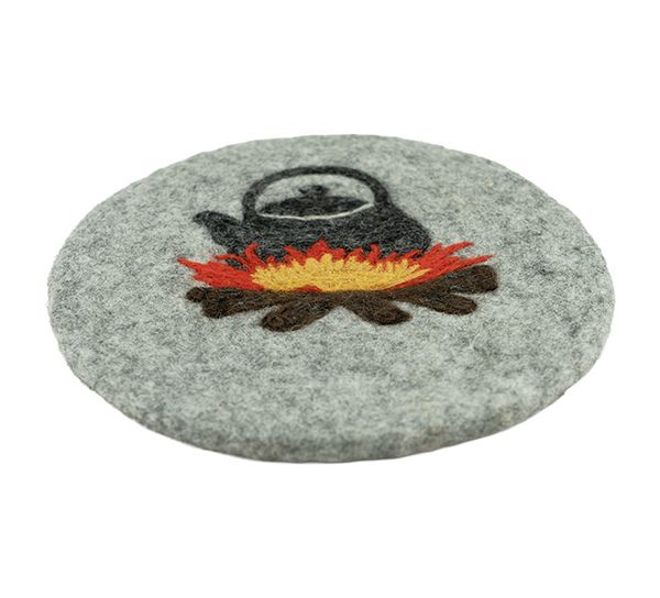 Main Image Potholder, Kettle over the fire Felted wool