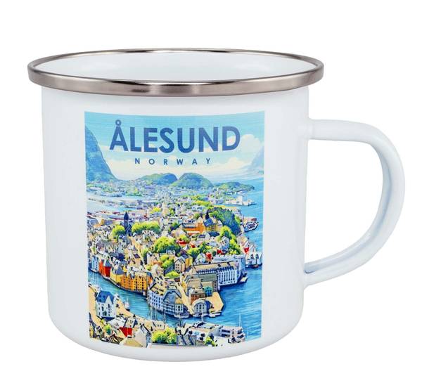 Main Image Enamel mug, Ålesund, retro