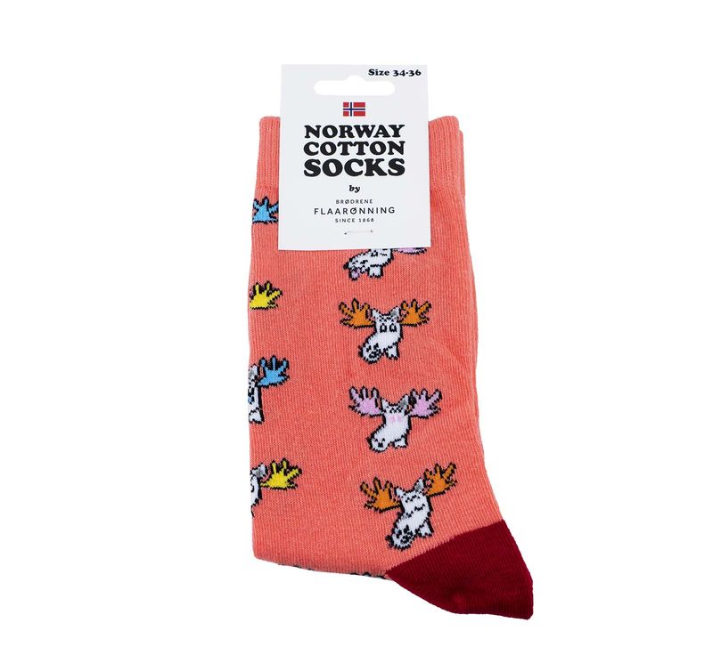 Socks, Funny Moose, pink