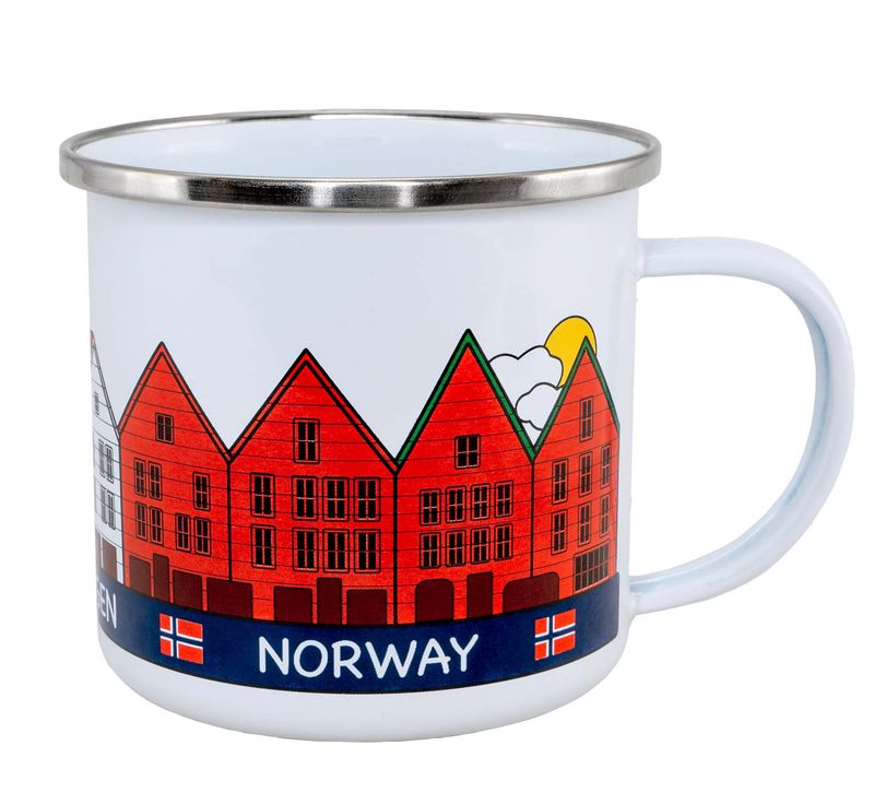 Enamel mug, The Pier in Bergen