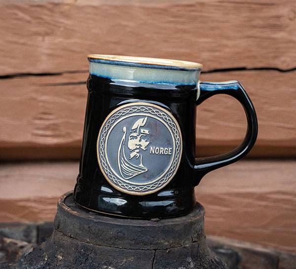 Hovedbilde Keramikkrus med viking, sort