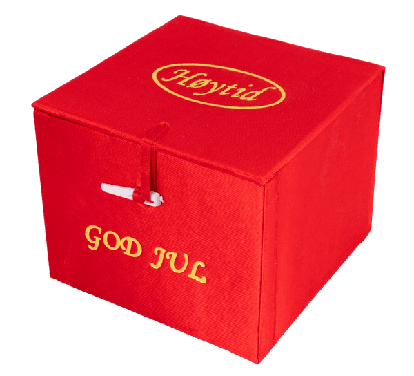 Hovedbilde Telysholder, håndmalt, Nisse på ski