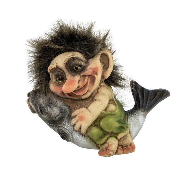 Hovedbilde Troll som sitter på en fisk (Troll nr. 227)