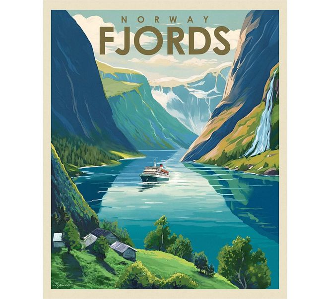 Hovedbilde Poster, Fjord, retro