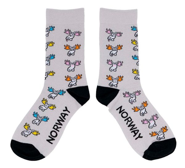 Main Image Socks, Funny Moose, grey