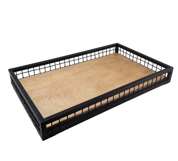 Hovedbilde Antikk fat med sort metall, F-design