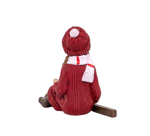 Main Image Girl with skis, sitting