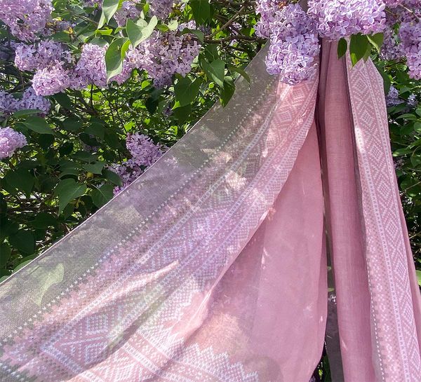 Main Image Scarf, MARIUS® pattern, light pink/grey