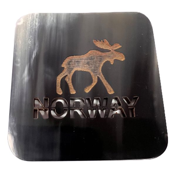 Hovedbilde Glassbrikke av horn m. elg