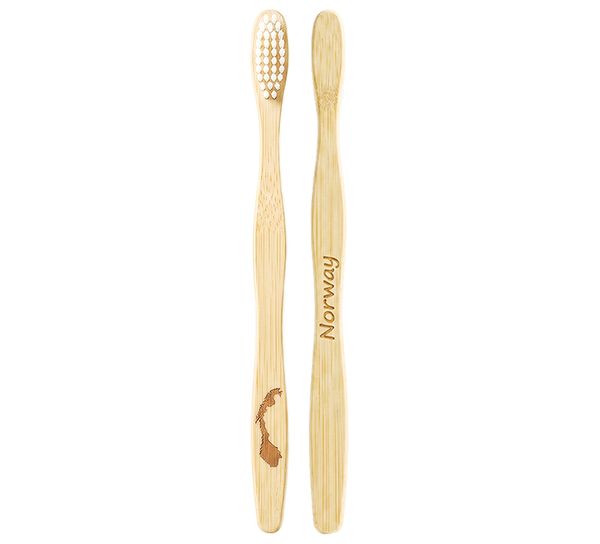 Main Image Bamboo toothbrush, with Norwegian map