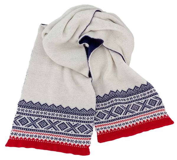 Main Image Woollen scarf, MARIUS® pattern, blue and white