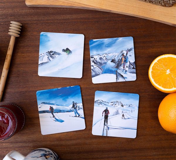 Main Image Birch veneer coaster, Downwards, the Mountain is ...