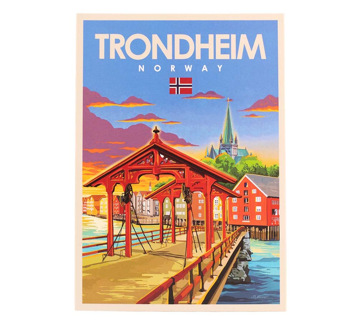 Postkort, Trondheim, retro