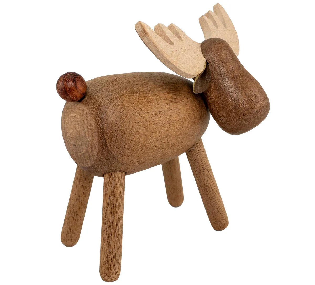Moose made of wood, dark beech, large