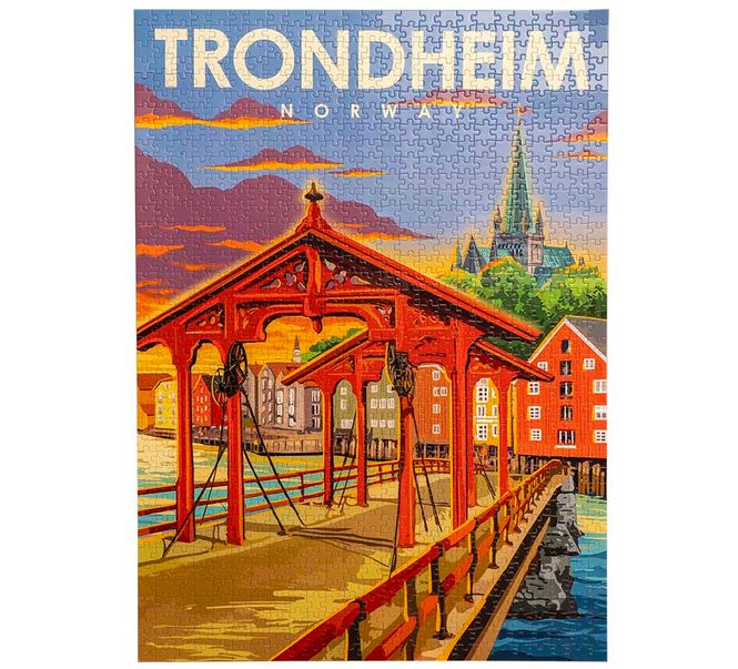 Hovedbilde Puslespill, Trondheim, retro, 1000 brikker