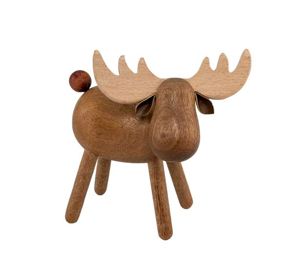 Hovedbilde Elg av tre, mørk bøk, liten