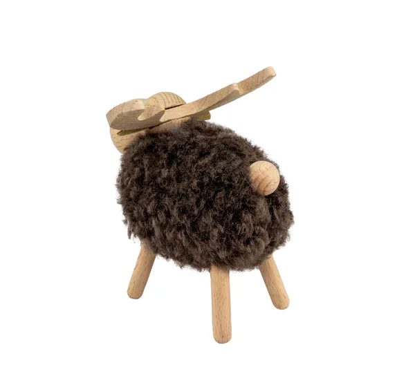 Main Image Moose made of wood, brown, fluffy