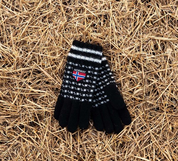 Main Image Woollen mittens, Islender pattern, black/white
