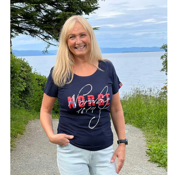 Hovedbilde T-skjorte, dame, Norge, blå