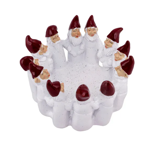 Main Image Santas in a circle, white, 12 cm, Harvesttime