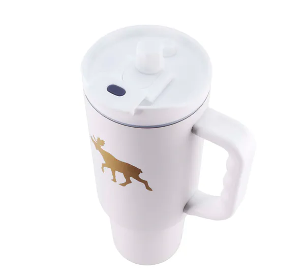 Main Image Tumbler with moose, white