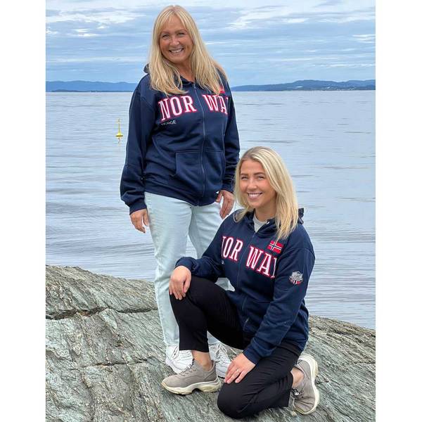 Main Image Hoodie with zip, Norway, dark blue